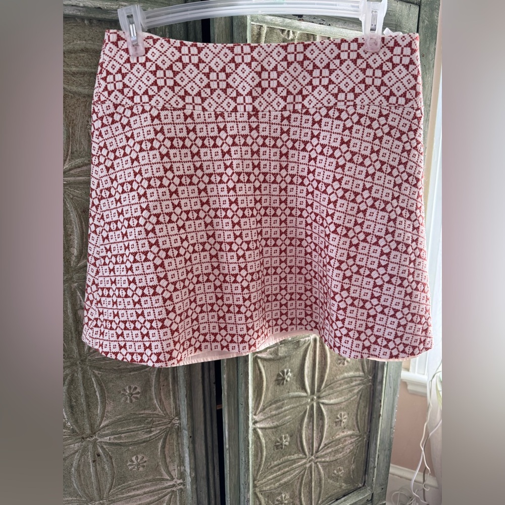 Tory Burch Marly geometric mini a line skirt. Size 10